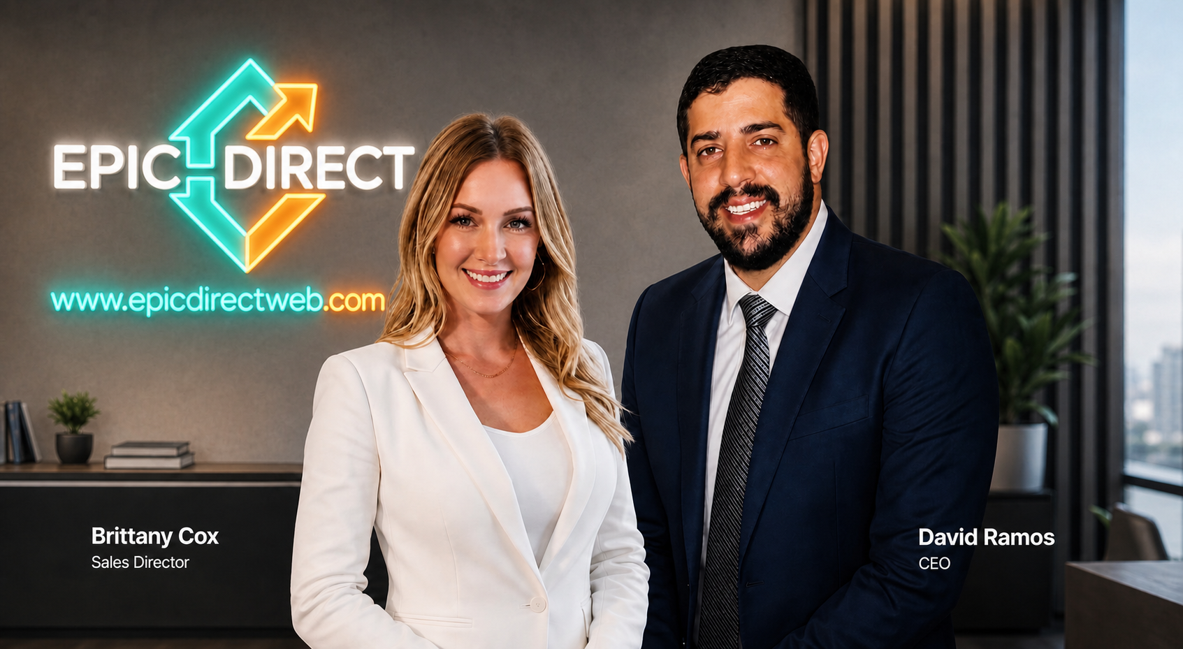 Brittany Cox, Sales Director, and David Ramos, CEO of Epic Direct Web Design Studios